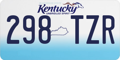 KY license plate 298TZR