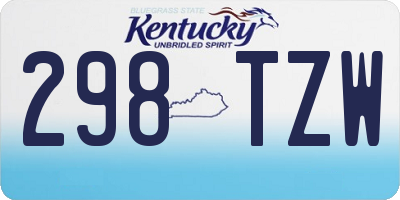 KY license plate 298TZW
