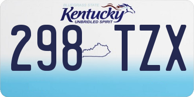 KY license plate 298TZX