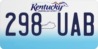 KY license plate 298UAB