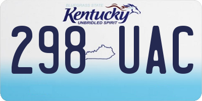 KY license plate 298UAC