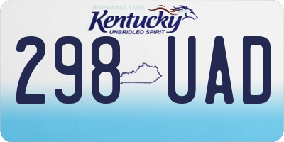 KY license plate 298UAD