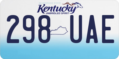 KY license plate 298UAE