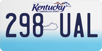 KY license plate 298UAL