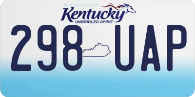 KY license plate 298UAP