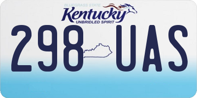 KY license plate 298UAS