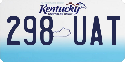 KY license plate 298UAT