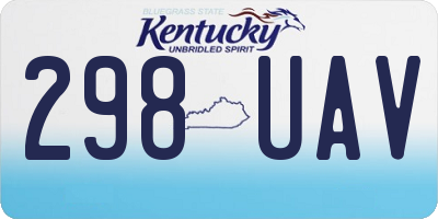 KY license plate 298UAV