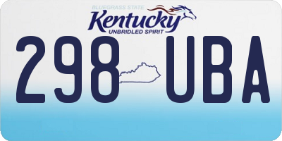 KY license plate 298UBA