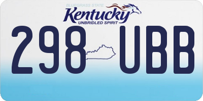 KY license plate 298UBB