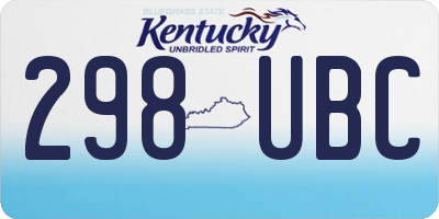 KY license plate 298UBC