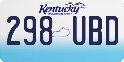 KY license plate 298UBD