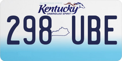KY license plate 298UBE