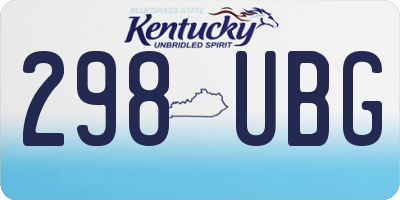 KY license plate 298UBG
