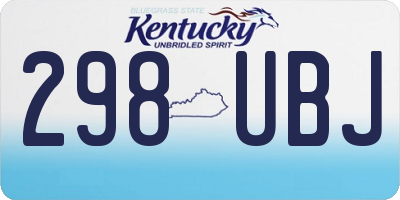 KY license plate 298UBJ