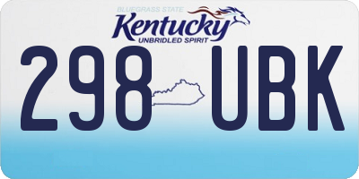 KY license plate 298UBK
