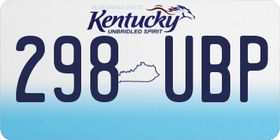 KY license plate 298UBP