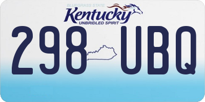 KY license plate 298UBQ