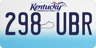 KY license plate 298UBR
