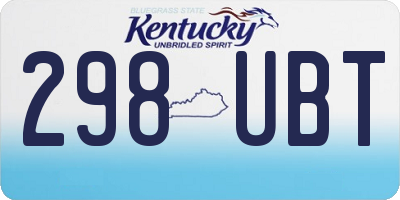 KY license plate 298UBT