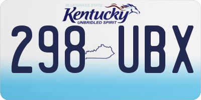 KY license plate 298UBX
