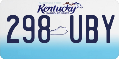 KY license plate 298UBY