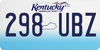 KY license plate 298UBZ