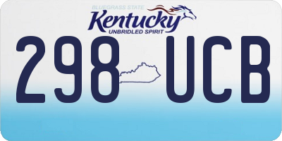 KY license plate 298UCB
