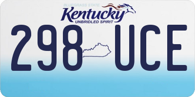 KY license plate 298UCE