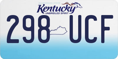 KY license plate 298UCF