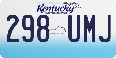 KY license plate 298UMJ