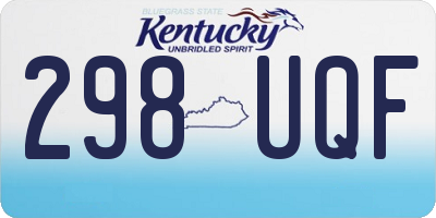 KY license plate 298UQF