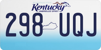 KY license plate 298UQJ