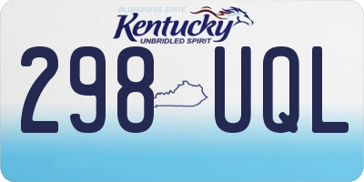 KY license plate 298UQL