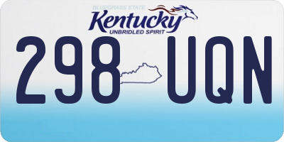 KY license plate 298UQN