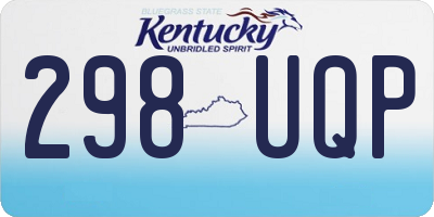 KY license plate 298UQP