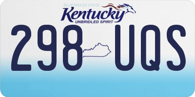 KY license plate 298UQS