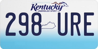 KY license plate 298URE