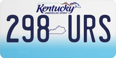 KY license plate 298URS