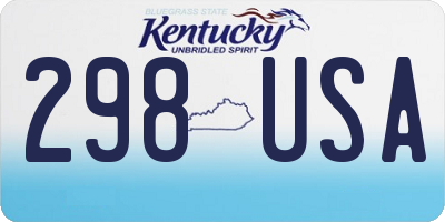 KY license plate 298USA