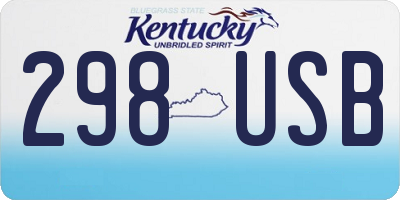 KY license plate 298USB