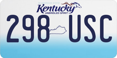KY license plate 298USC