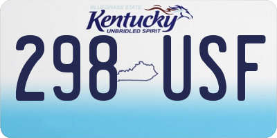 KY license plate 298USF