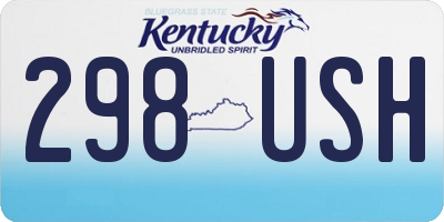 KY license plate 298USH