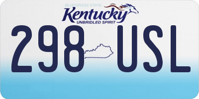 KY license plate 298USL