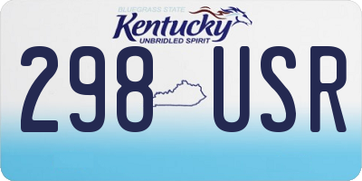 KY license plate 298USR