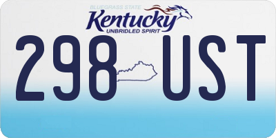 KY license plate 298UST