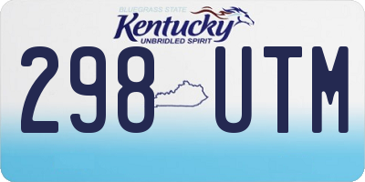 KY license plate 298UTM
