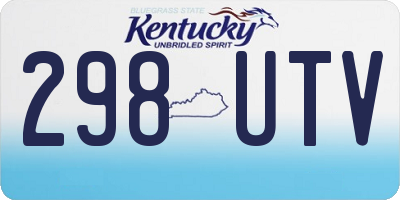 KY license plate 298UTV