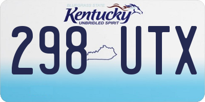 KY license plate 298UTX